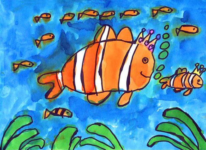 image poissons en aquarelle