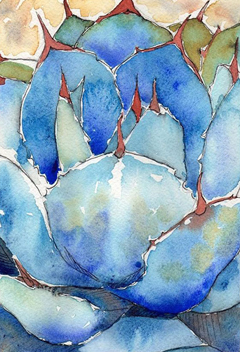 image cactus en aquarelle